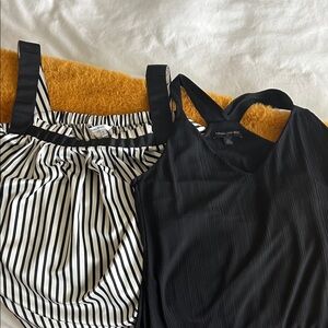 Two cute strappy tops.  One small. One XS